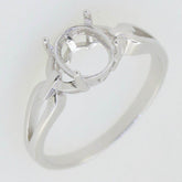 Sterling Silver Semi Mount Ring Setting Oval OV 8x7mm Chain Link Shank - Syzjewelry